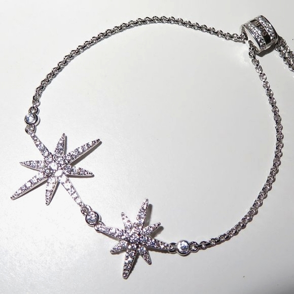 APM Monaco Sterling Silver Double Météorites Star Bracelet - Picture 3 of 10